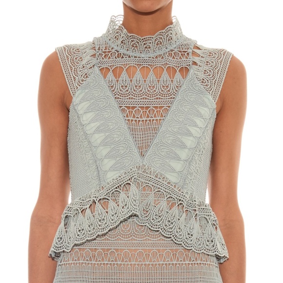 Authentic Self-Portrait Mint Teardrop Lace Dress - Picture 8 of 16